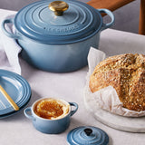 Le Creuset Signature Cast Iron Round Casserole 28cm - 6.7L Chambray - Image 04