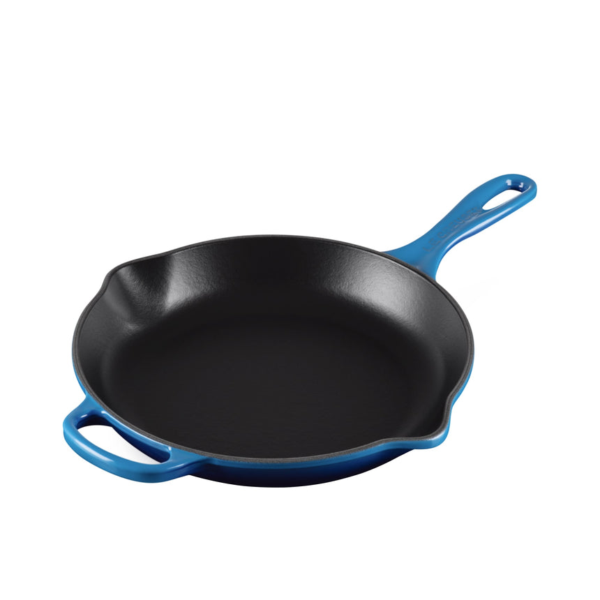 Le Creuset Signature Cast Iron Round Skillet 30cm Azure in Blue - Image 01