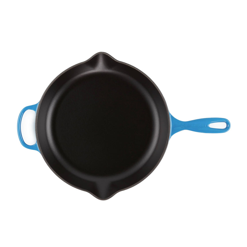 Le Creuset Signature Cast Iron Round Skillet 30cm Azure in Blue - Image 04