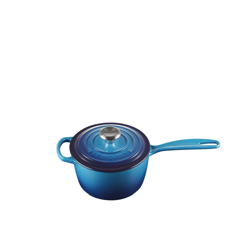 Le Creuset Signature Cast Iron Saucepan 16cm - 1.5L Azure Blue - Image 01