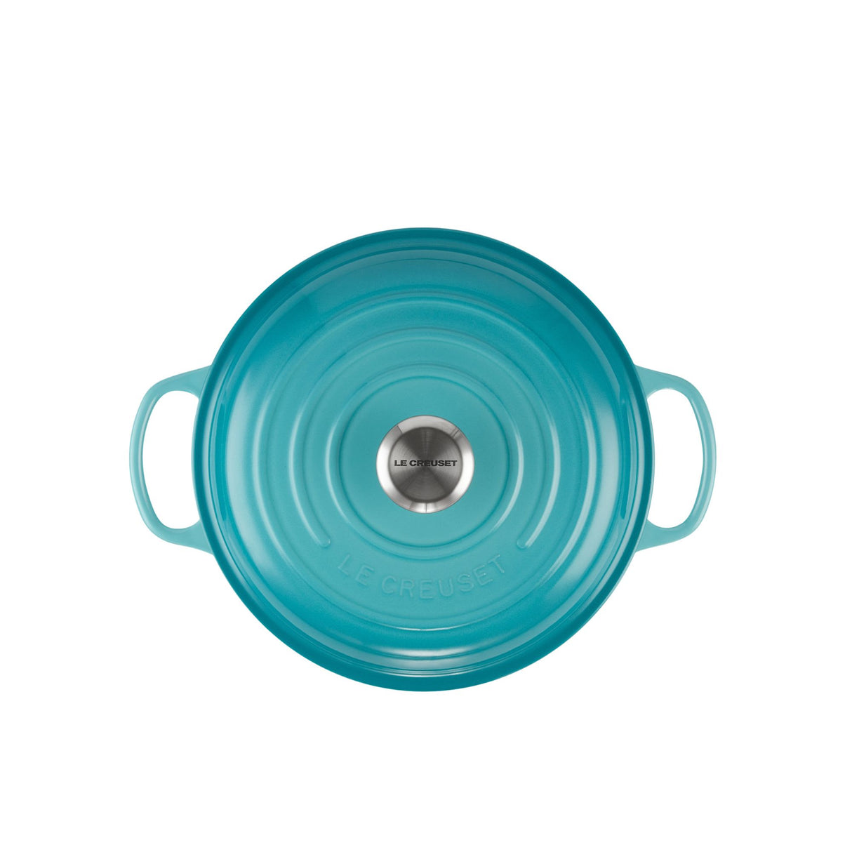 Le Creuset Signature Cast Iron Shallow Casserole 26cm - 2.2 Litre Caribbean in Blue - Image 04