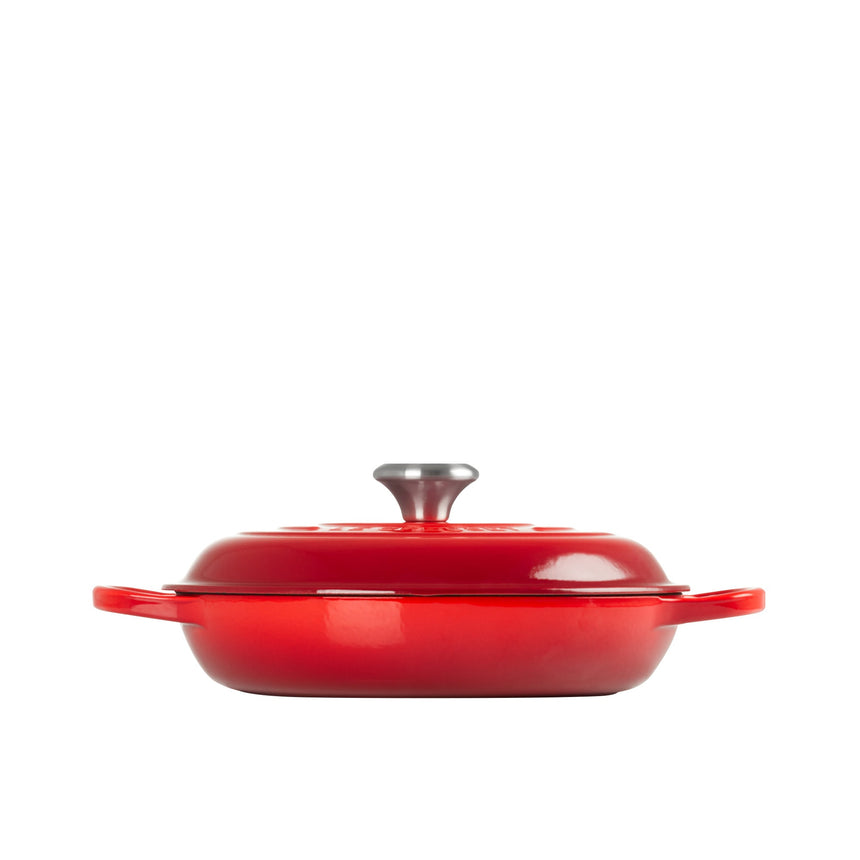 Le Creuset Signature Cast Iron Shallow Casserole 26cm - 2.2L Cerise - Image 02