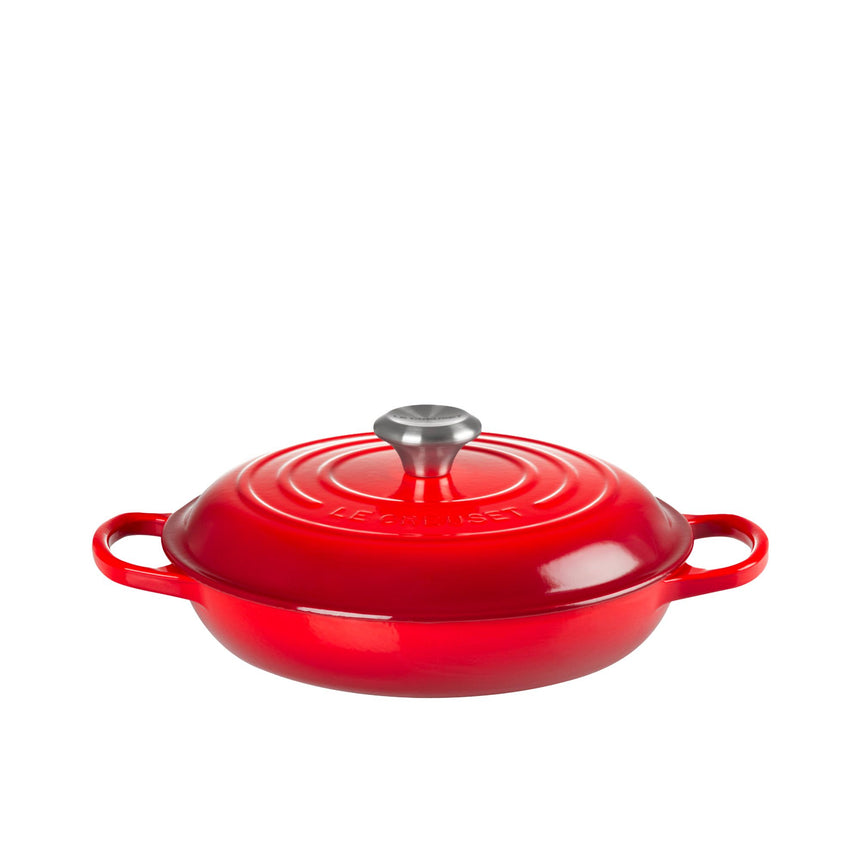 Le Creuset Signature Cast Iron Shallow Casserole 26cm - 2.2L Cerise - Image 03