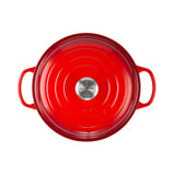 Le Creuset Signature Cast Iron Shallow Casserole 26cm - 2.2L Cerise - Image 04