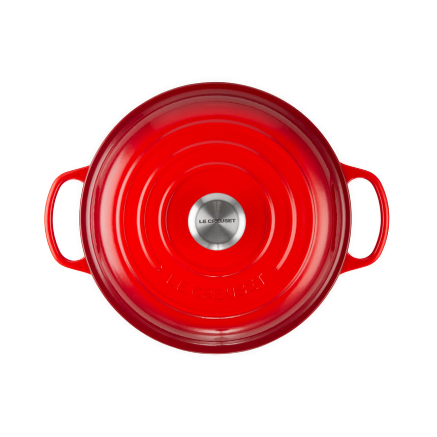 Le Creuset Signature Cast Iron Shallow Casserole 26cm - 2.2L Cerise - Image 04