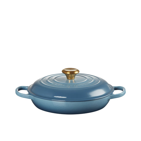 Le Creuset Signature Cast Iron Shallow Casserole 26cm - 2.2L Chambray - Image 01