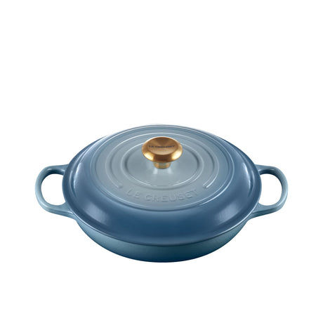 Le Creuset Signature Cast Iron Shallow Casserole 26cm - 2.2L Chambray - Image 02