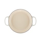 Le Creuset Signature Cast Iron Shallow Casserole Stainless Steel Knob 26cm Meringue - Image 05