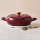 Le Creuset Signature Cast Iron Shallow Casserole 26cm - 2.2 Litre Rhone with Gold Knob - Image 02