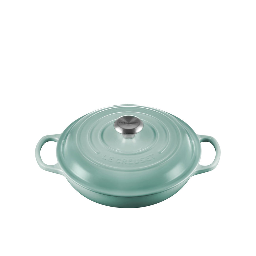 Le Creuset Signature Cast Iron Shallow Casserole 26cm - 2.2 Litre Sage - Image 06