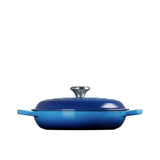 Le Creuset Signature Cast Iron Shallow Casserole 26cm Azure in Blue - Image 06