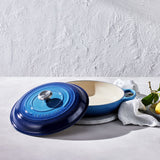 Le Creuset Signature Cast Iron Shallow Casserole 30cm Azure in Blue - Image 03