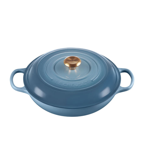 Le Creuset Signature Cast Iron Shallow Casserole 30cm - 3.5L Chambray - Image 02