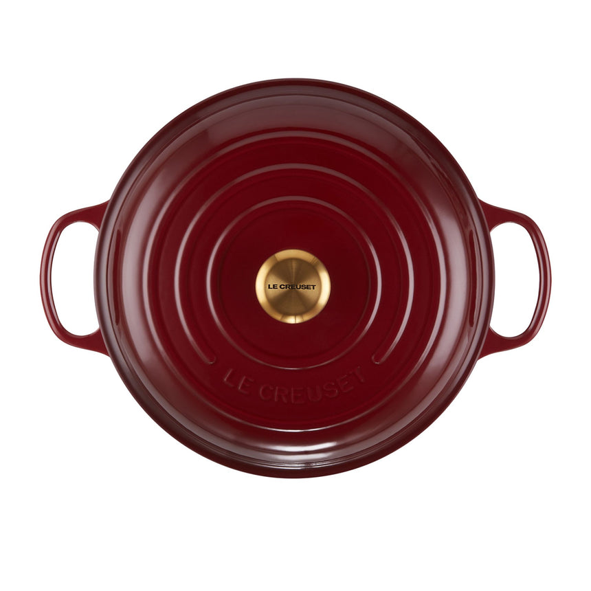 Le Creuset Signature Cast Iron Shallow Casserole 30cm - 3.5 Litre Rhone with Gold Knob - Image 06