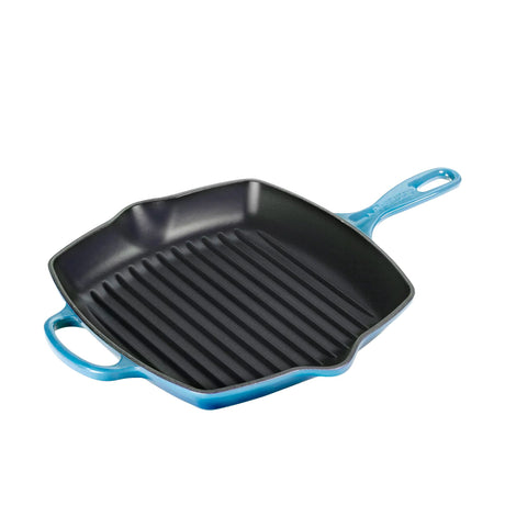 Le Creuset Signature Cast Iron Square Grillit 26cm Azure in Blue - Image 01