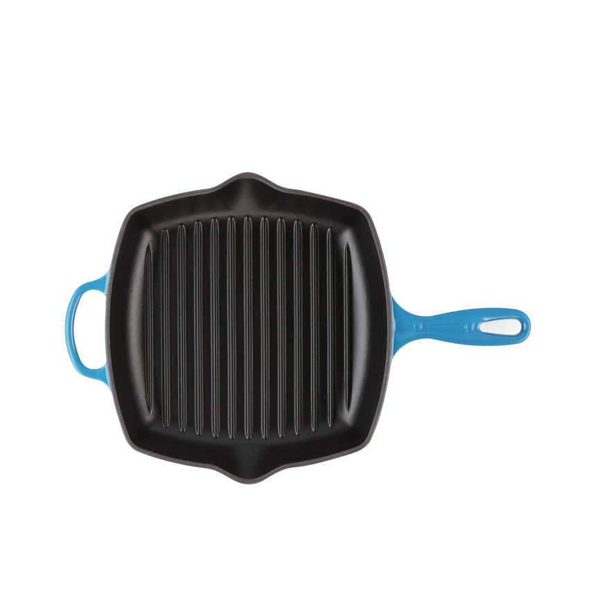 Le Creuset Signature Cast Iron Square Grillit 26cm Azure in Blue - Image 04