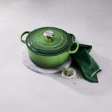 Le Creuset Signature Cast Iron Round Casserole 28cm Bamboo Green - Image 02