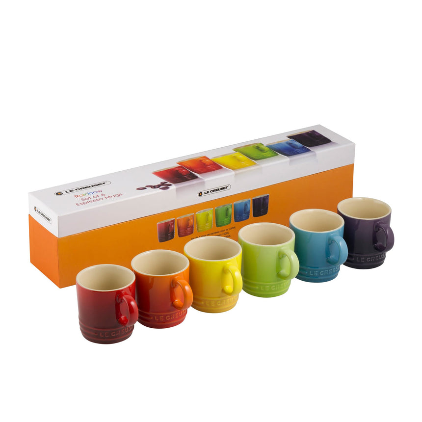 Le Creuset Stoneware Espresso Mug 100ml Set of 6 Rainbow - Image 02