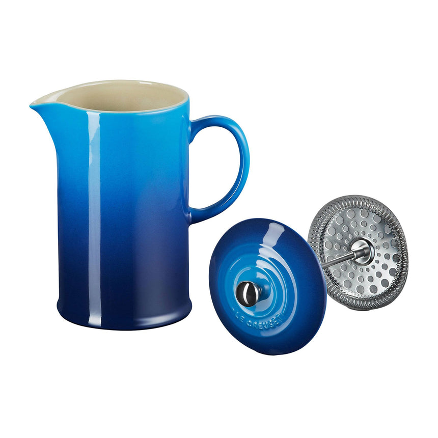 Le Creuset Stoneware French Coffee Press Azure in Blue - Image 05