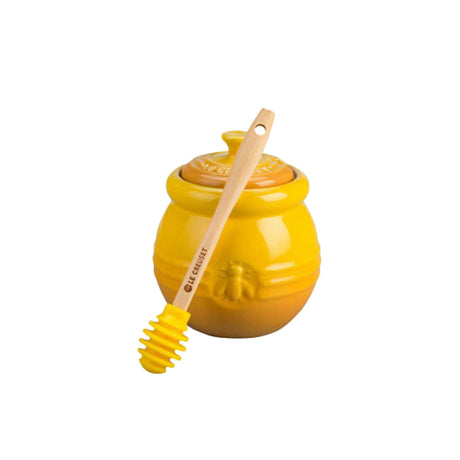 Le Creuset Stoneware Honey Pot with Dipper 450ml Nectar - Image 01