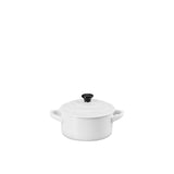 Le Creuset Stoneware Mini Round Casserole 9cm in White - Image 01