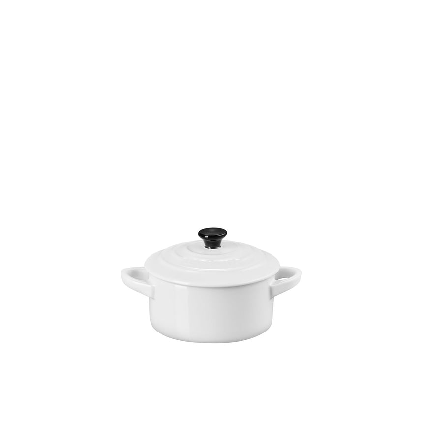 Le Creuset Stoneware Mini Round Casserole 9cm in White - Image 01