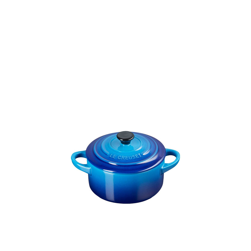 Le Creuset Stoneware Mini Round Casserole 9cm Azure in Blue - Image 06