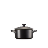 Le Creuset Stoneware Mini Round Casserole 9cm Satin in Black - Image 04