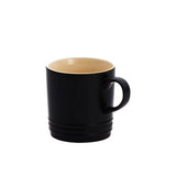 Le Creuset Stoneware Cappuccino Mug 200ml Satin in Black - Image 01