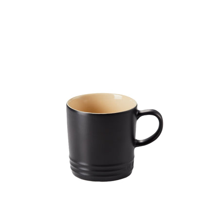 Le Creuset Stoneware Cappuccino Mug 200ml Satin in Black - Image 02