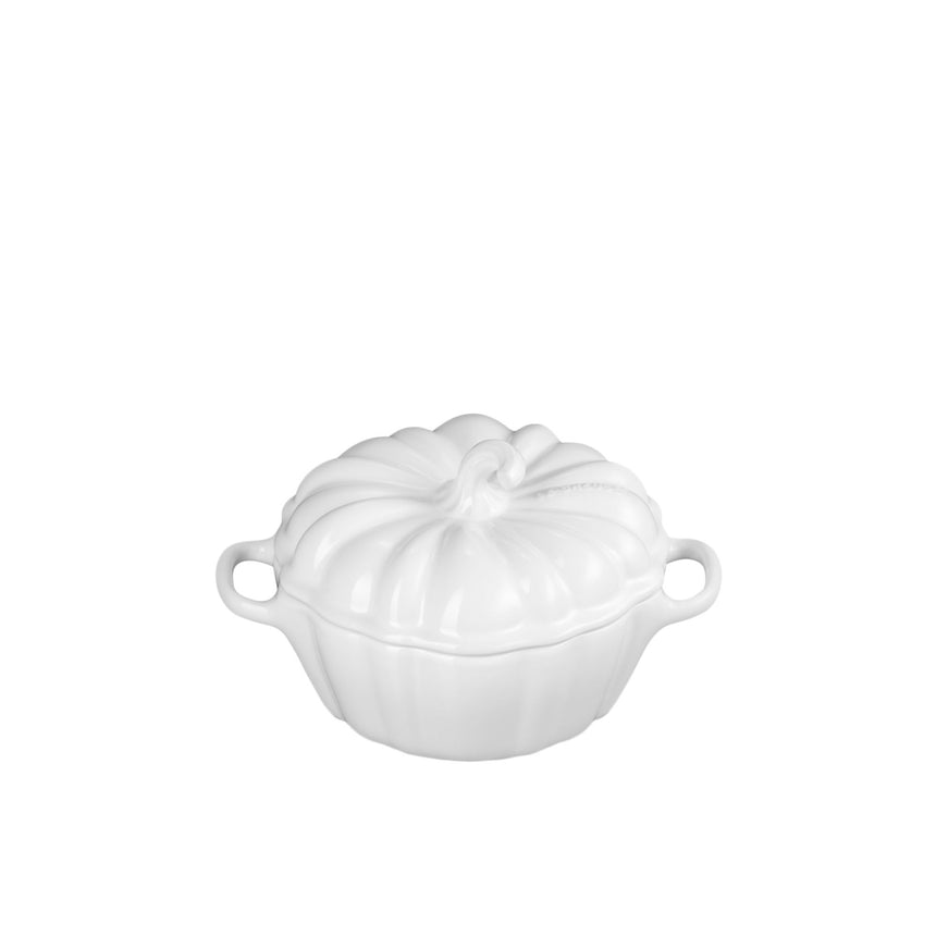 Le Creuset Stoneware Pumpkin Mini Cocotte 350mL White - Image 01