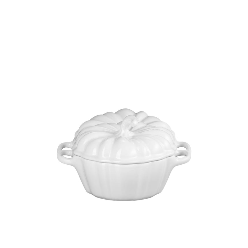 Le Creuset Stoneware Pumpkin Mini Cocotte 350mL White - Image 02