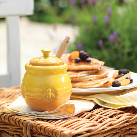 Le Creuset Stoneware Honey Pot with Dipper 450ml Nectar - Image 02