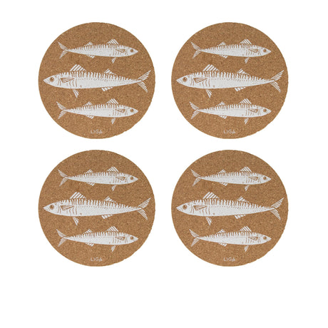 Liga Cork Coaster Set of 4 Mackerel - Image 01