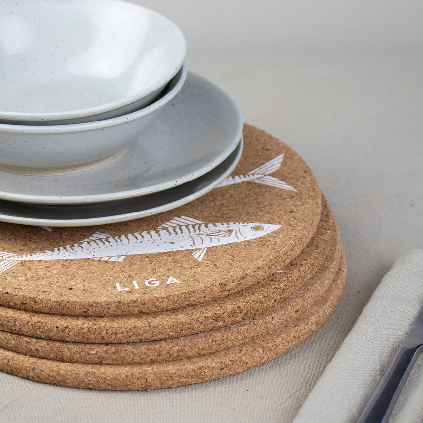 Liga Cork Coaster Set of 4 Mackerel - Image 03