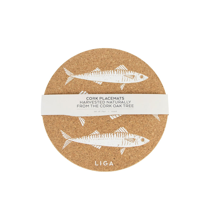 Liga Cork Coaster Set of 4 Mackerel - Image 05