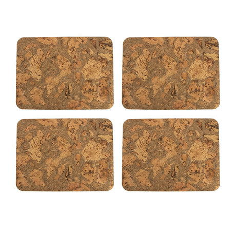 Liga Rectangular Cork Placemat Set of 4 Natural - Image 01