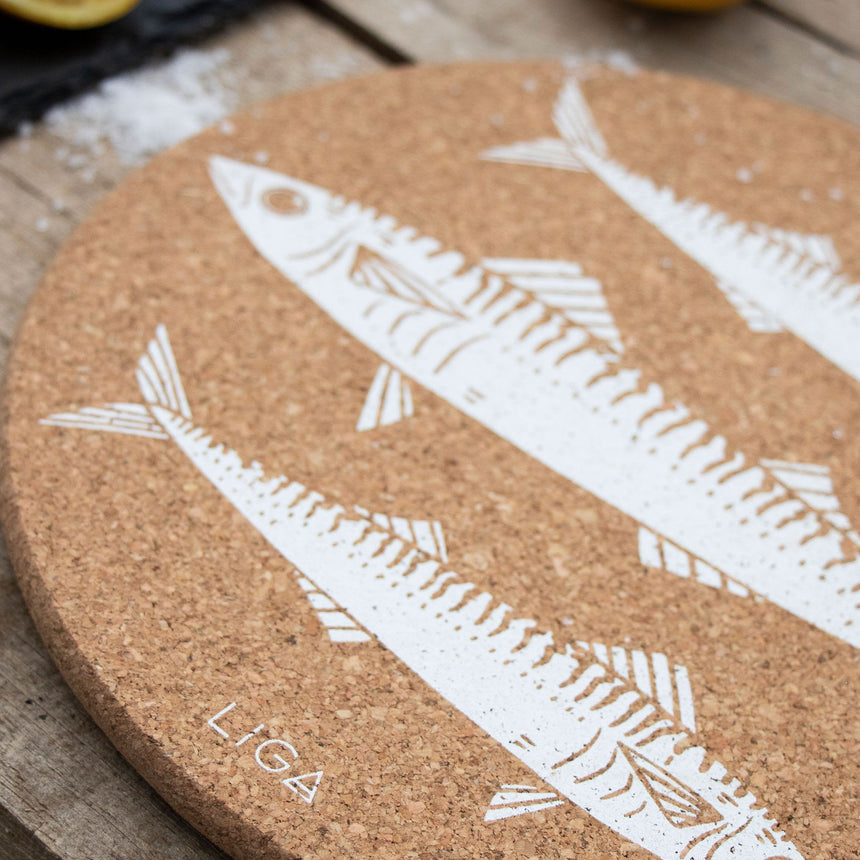 Liga Round Cork Placemat Set of 4 Mackerel - Image 03