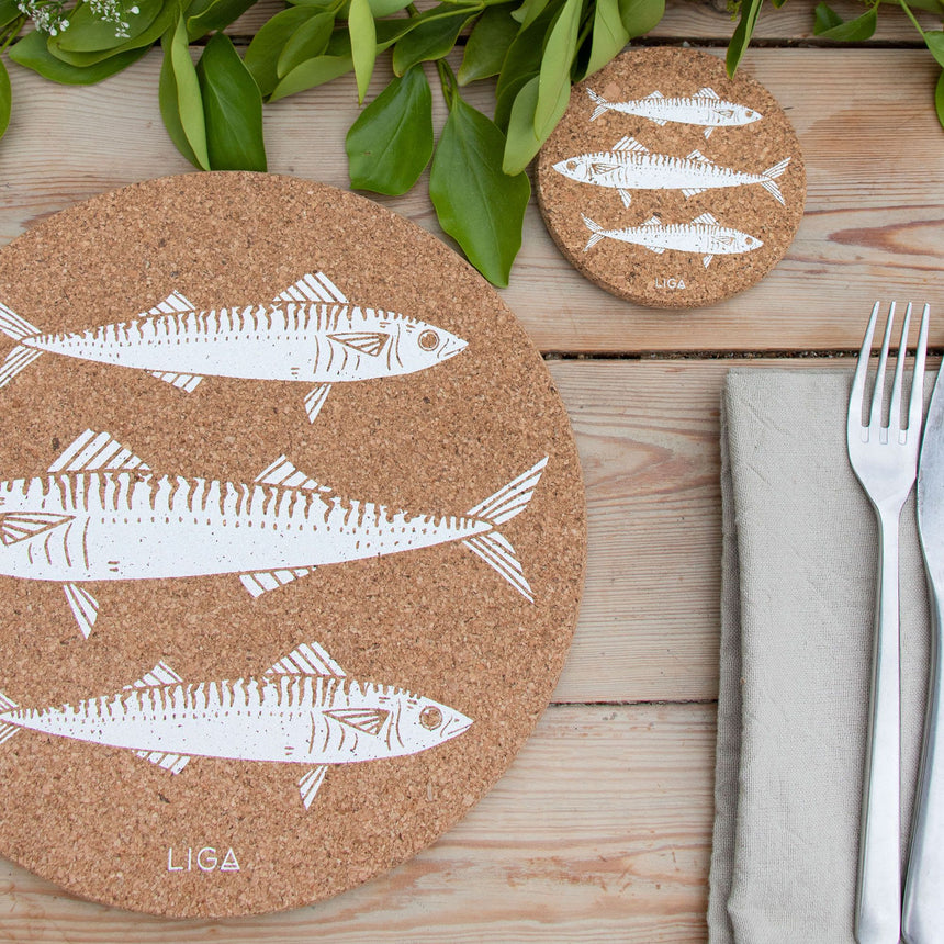 Liga Round Cork Placemat Set of 4 Mackerel - Image 04