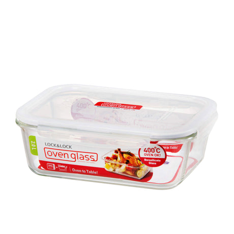 Lock & Lock Euro Glass Rectangular Container 2L - Image 01