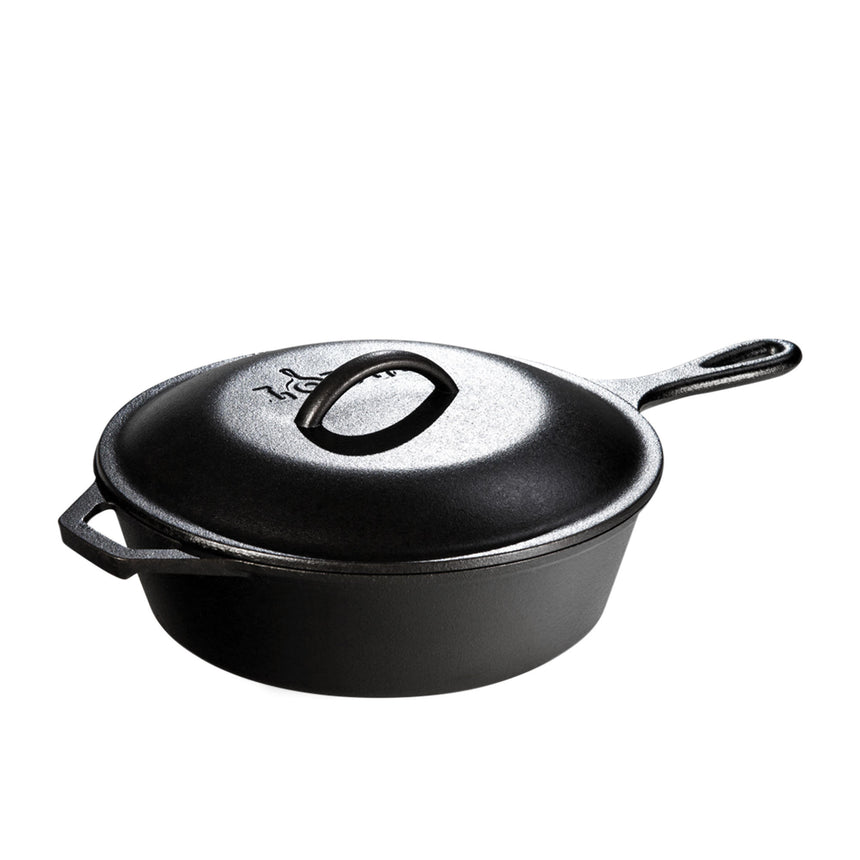 Lodge Cast Iron Covered Deep Skillet 26cm - Image 01