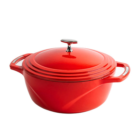 Lodge Enamel Cast Iron Cherry On Top Dutch Oven 37cm - 7L Red - Image 01