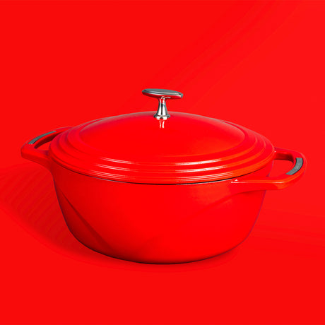 Lodge Enamel Cast Iron Cherry On Top Dutch Oven 37cm - 7L Red - Image 02