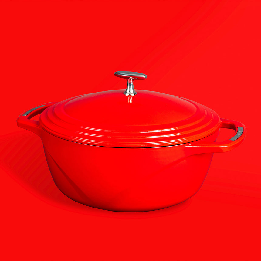 Lodge Enamel Cast Iron Cherry On Top Dutch Oven 37cm - 7L Red - Image 02