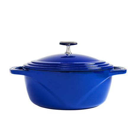 Lodge Enamel Cast Iron Smooth Sailing Dutch Oven 34cm - 5.6L Blue - Image 01