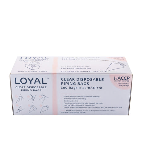 Loyal Disposable Piping Bags 38cm 100pk Clear - Image 01