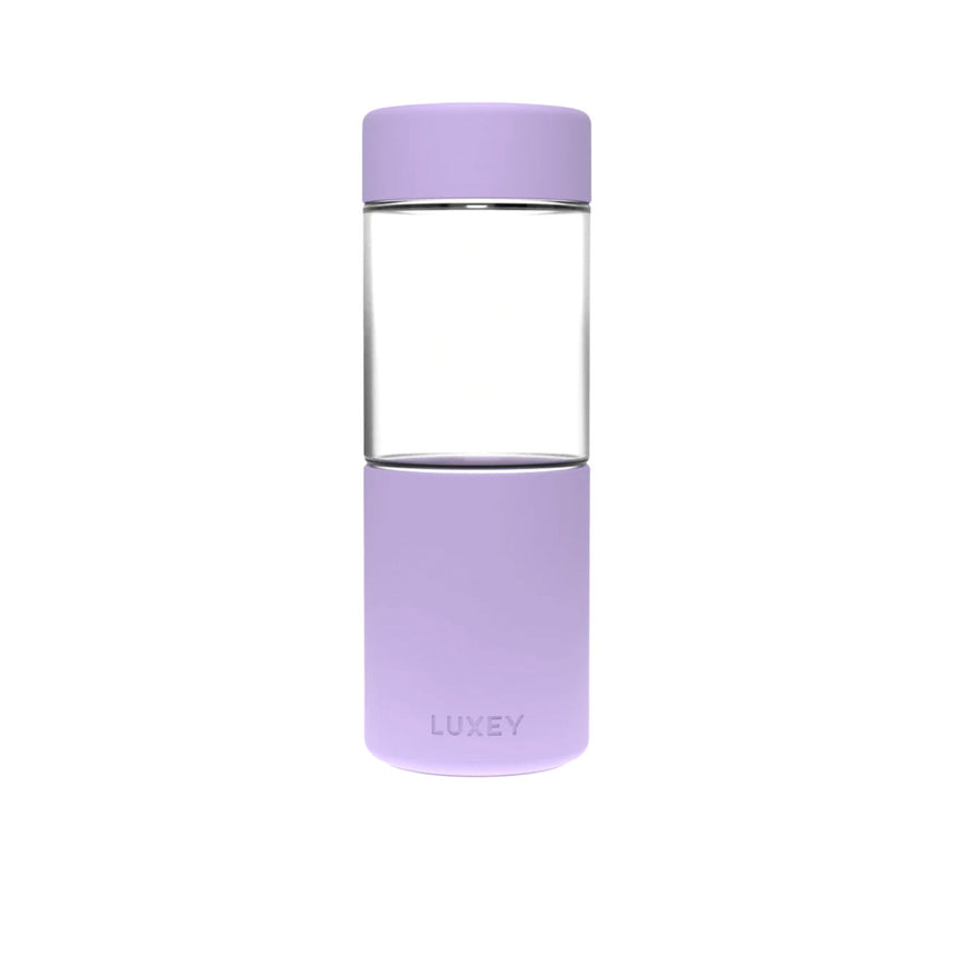 Luxey Cup Glass Coffee and Smoothie Cup 473ml (16oz) Sparkles Purple - Image 01