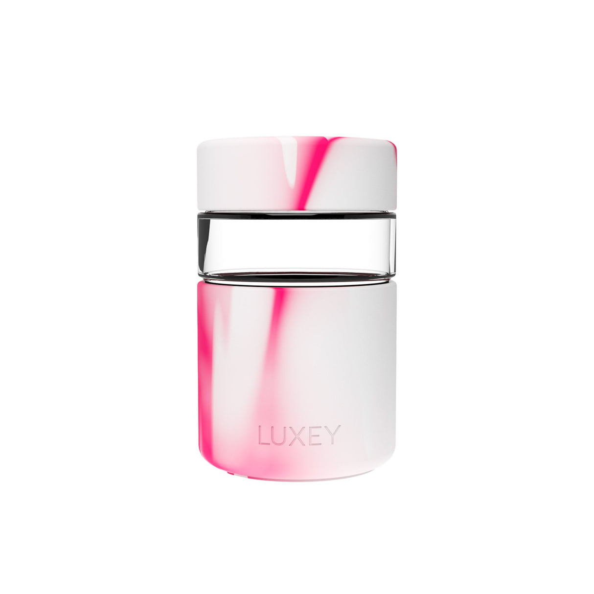 Luxey Cup RegularLUX Glass Coffee Cup 237ml (8oz) Candy Cane Swirl - Image 01