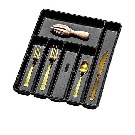 MadeSmart 6 Compartment Cutlery Tray Carbon - Image 02