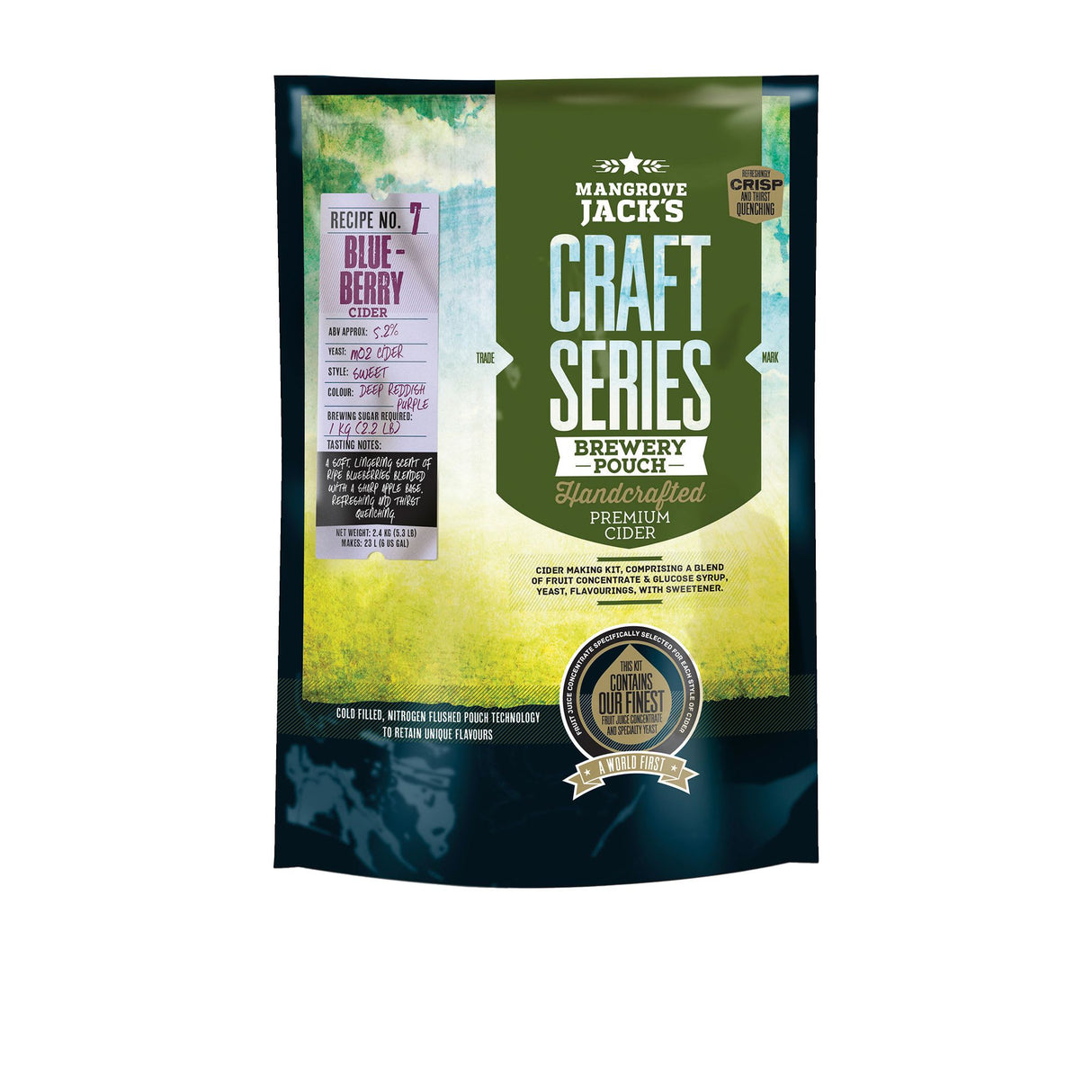 Mangrove Jack's Craft Series Brewery Pouch Blueberry Cider - Image 01